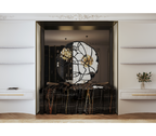 Luxury Sculptural Sideboard Cabinet with Black Gold Finish & Hidden Storage