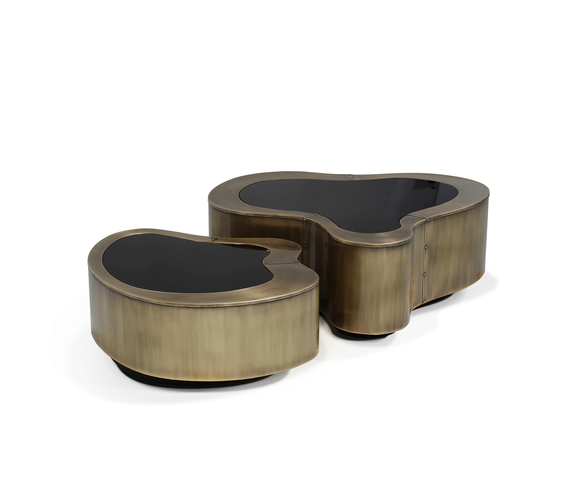 Luxury Hammered Brass Coffee Table with Wave Sculptural Design & Artisan Craftsmanship
