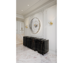 Luxury Sculptural Sideboard Cabinet with Black Gold Finish & Hidden Storage