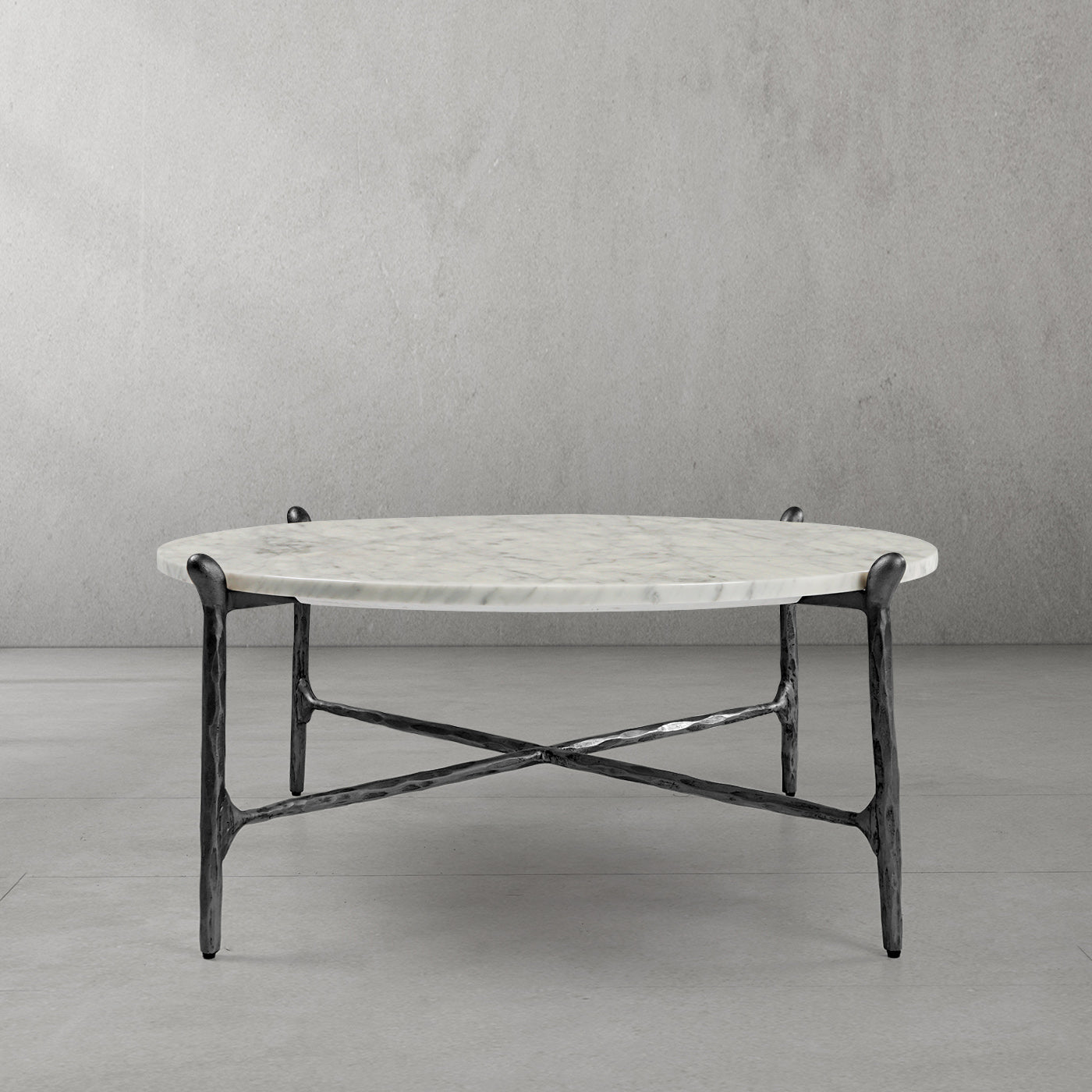 Thaddeus Metal Round Horn Marble Coffee Table & Side Table Hand-Forged Living Sofa Center Tea Table End Tables