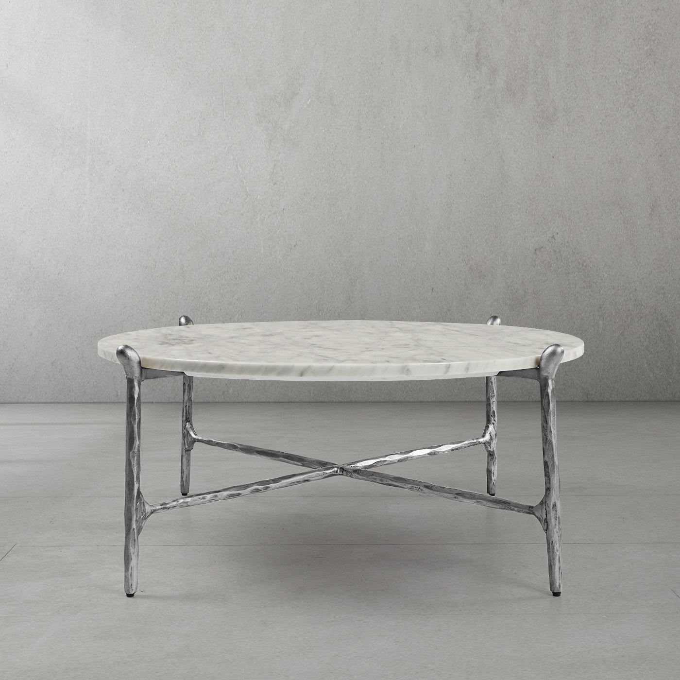 Thaddeus Metal Round Horn Marble Coffee Table & Side Table Hand-Forged Living Sofa Center Tea Table End Tables