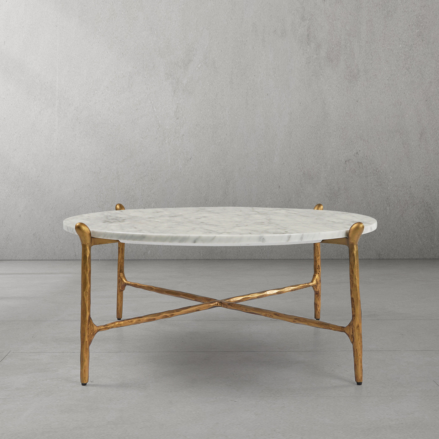 Thaddeus Metal Round Horn Marble Coffee Table & Side Table Hand-Forged Living Sofa Center Tea Table End Tables