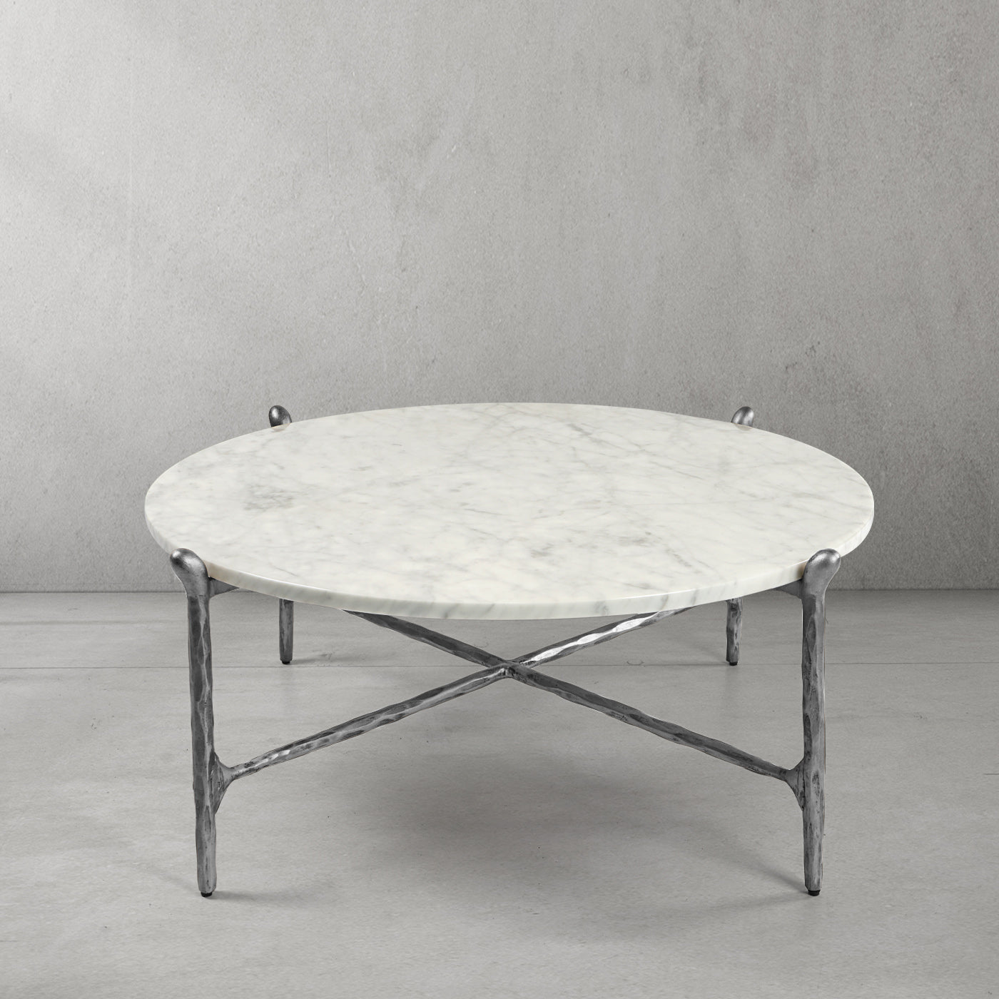 Thaddeus Metal Round Horn Marble Coffee Table & Side Table Hand-Forged Living Sofa Center Tea Table End Tables