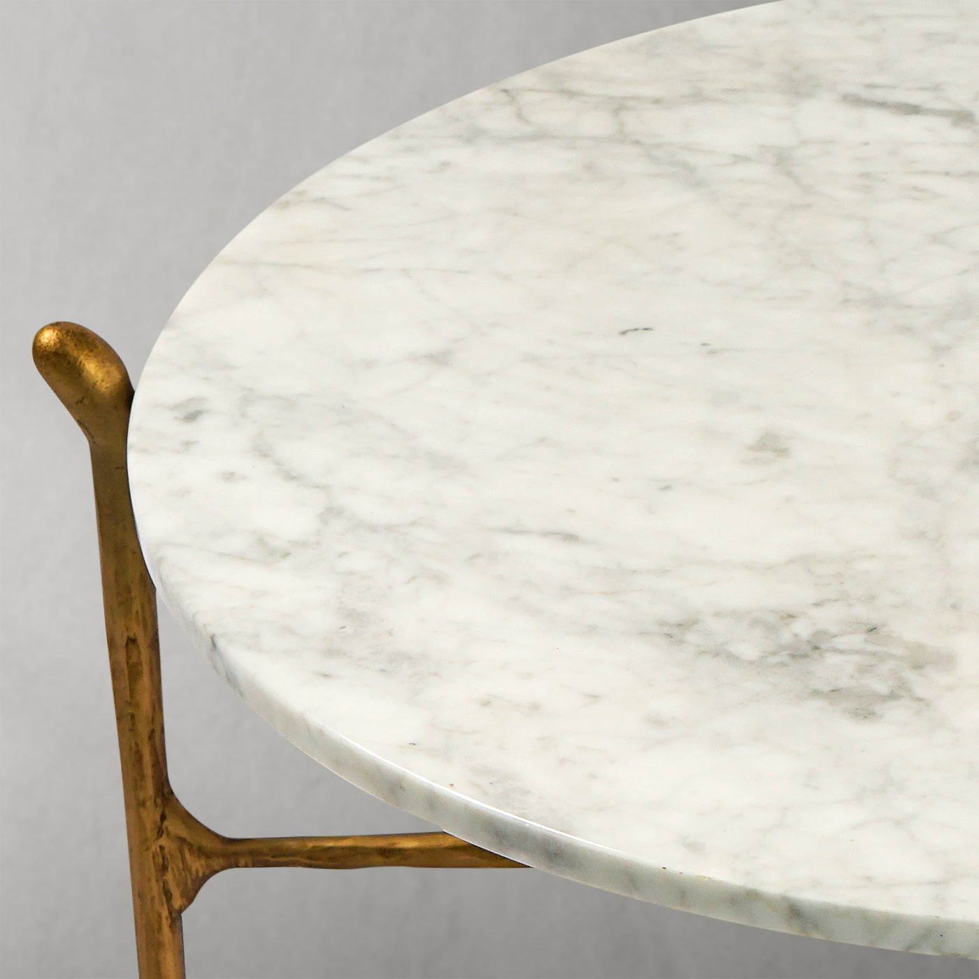 Thaddeus Metal Round Horn Marble Coffee Table & Side Table Hand-Forged Living Sofa Center Tea Table End Tables