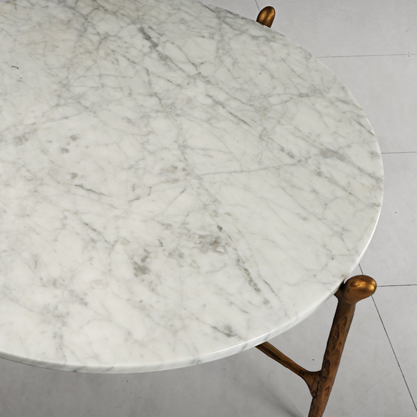 Thaddeus Metal Round Horn Marble Coffee Table & Side Table Hand-Forged Living Sofa Center Tea Table End Tables