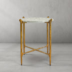 Thaddeus Metal Round Horn Marble Coffee Table & Side Table Hand-Forged Living Sofa Center Tea Table End Tables