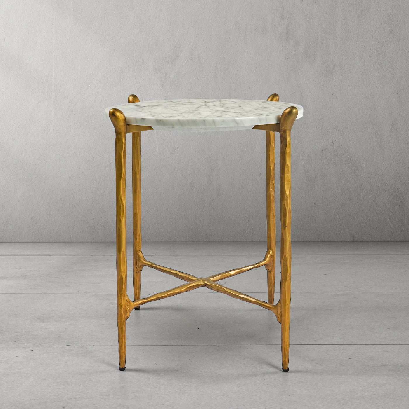 Thaddeus Metal Round Horn Marble Coffee Table & Side Table Hand-Forged Living Sofa Center Tea Table End Tables