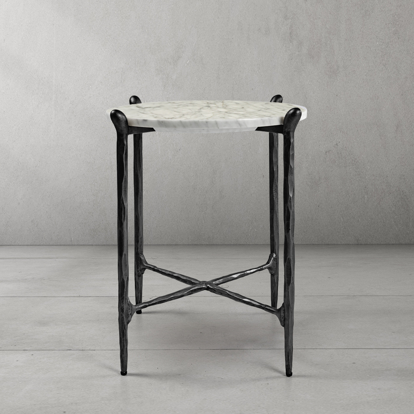 Thaddeus Metal Round Horn Marble Coffee Table & Side Table Hand-Forged Living Sofa Center Tea Table End Tables