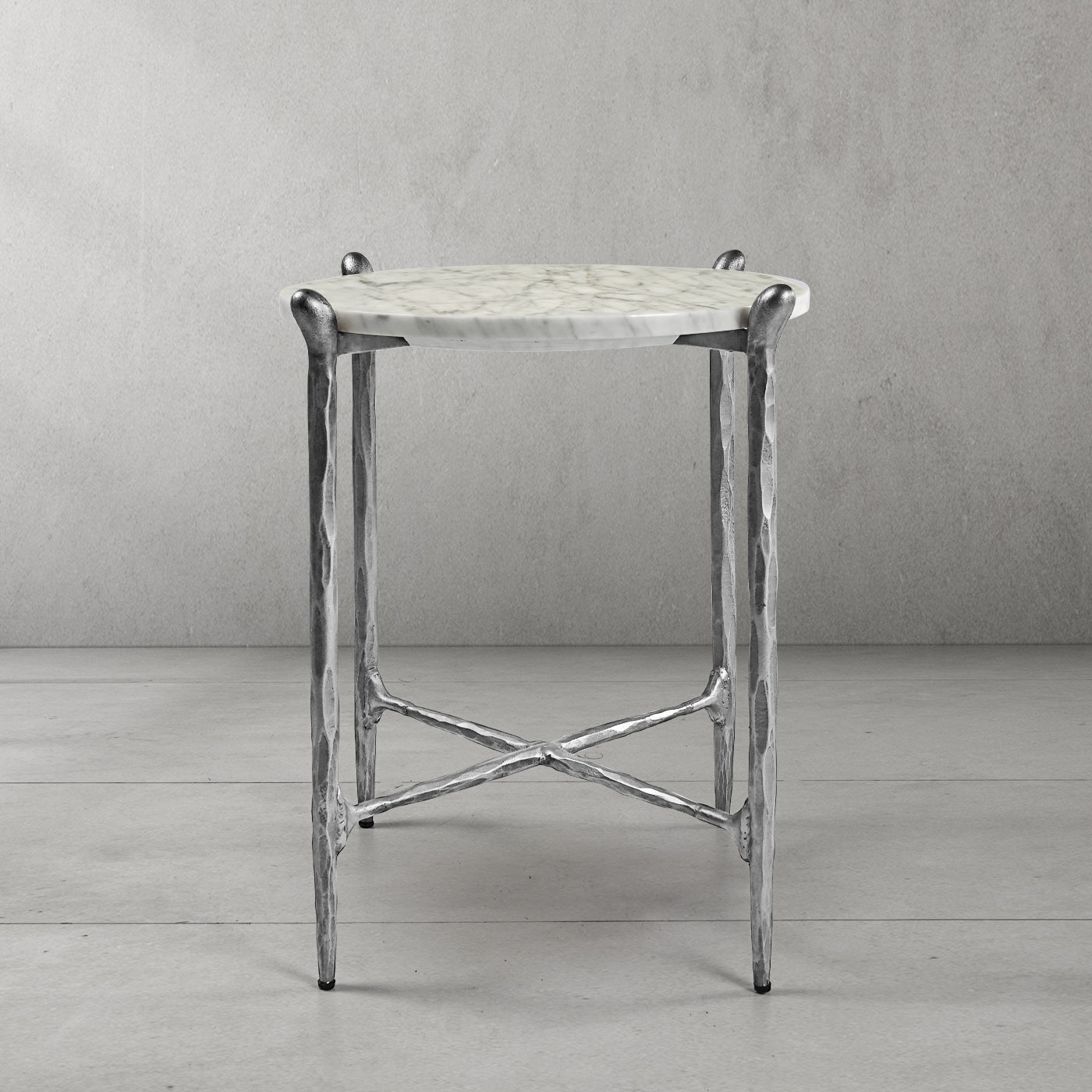 Thaddeus Metal Round Horn Marble Coffee Table & Side Table Hand-Forged Living Sofa Center Tea Table End Tables