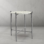 Thaddeus Metal Round Horn Marble Coffee Table & Side Table Hand-Forged Living Sofa Center Tea Table End Tables