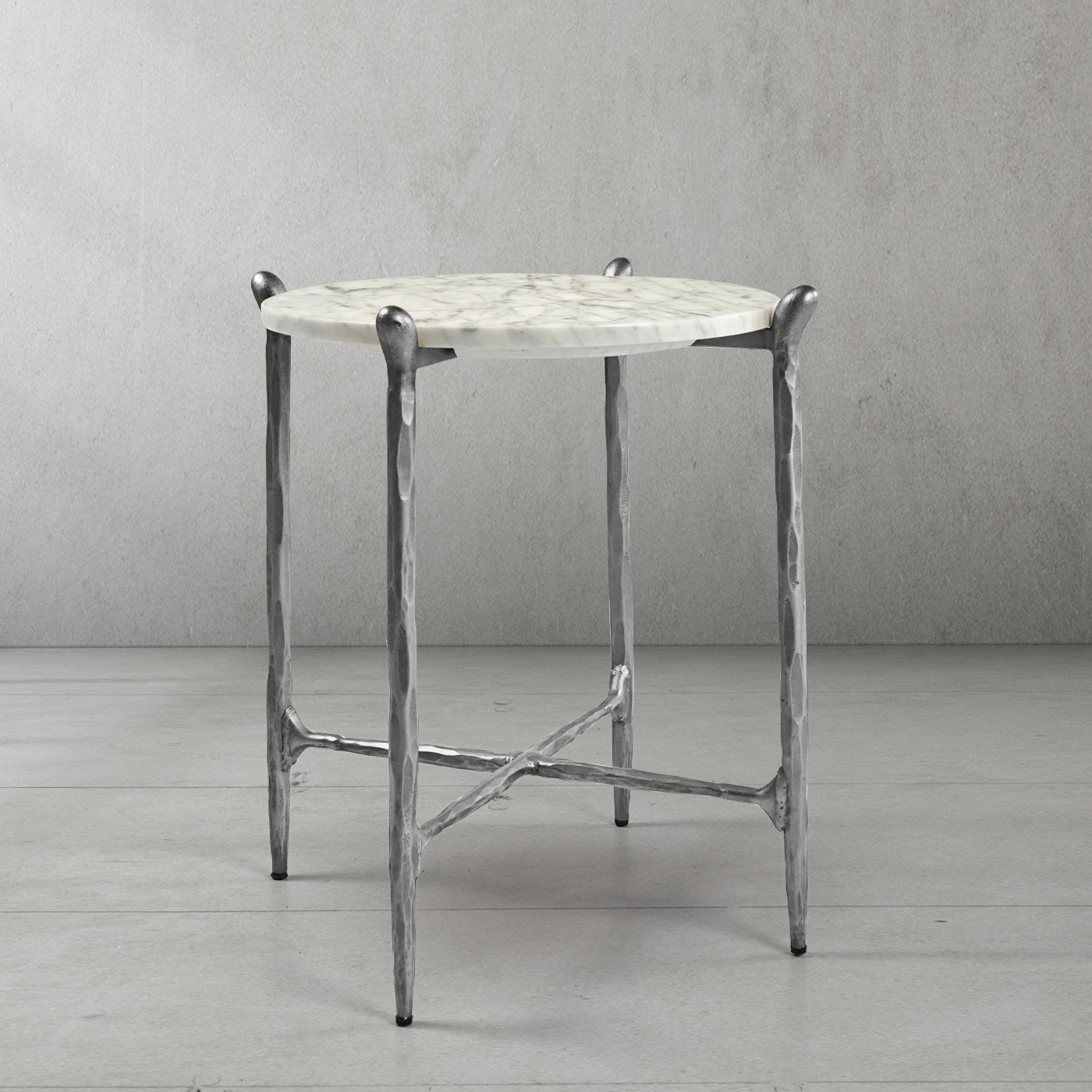 Thaddeus Metal Round Horn Marble Coffee Table & Side Table Hand-Forged Living Sofa Center Tea Table End Tables