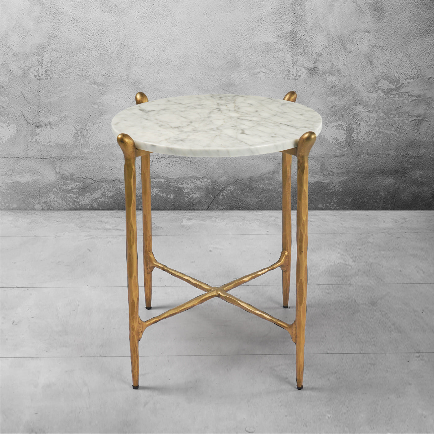 Thaddeus Metal Round Horn Marble Coffee Table & Side Table Hand-Forged Living Sofa Center Tea Table End Tables