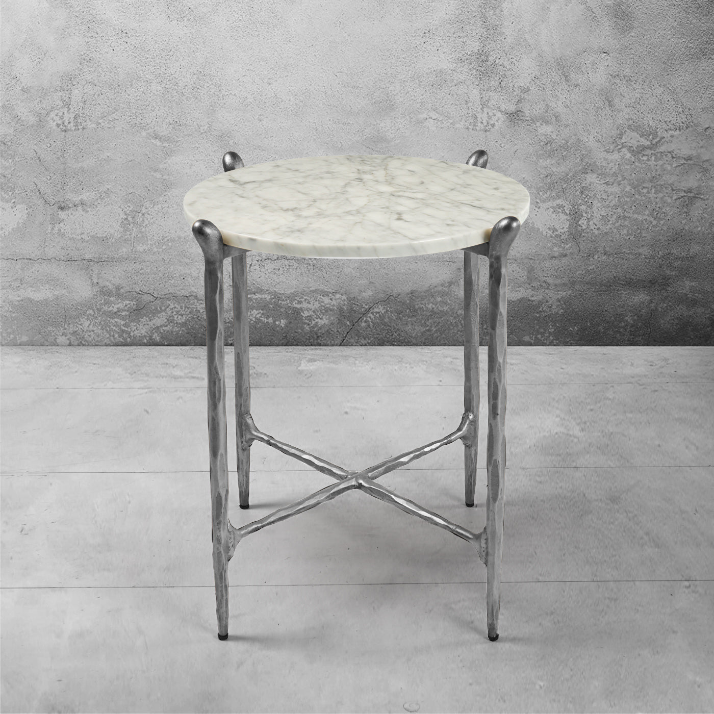 Thaddeus Metal Round Horn Marble Coffee Table & Side Table Hand-Forged Living Sofa Center Tea Table End Tables
