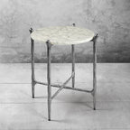 Thaddeus Metal Round Horn Marble Coffee Table & Side Table Hand-Forged Living Sofa Center Tea Table End Tables
