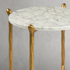 Thaddeus Metal Round Horn Marble Coffee Table & Side Table Hand-Forged Living Sofa Center Tea Table End Tables