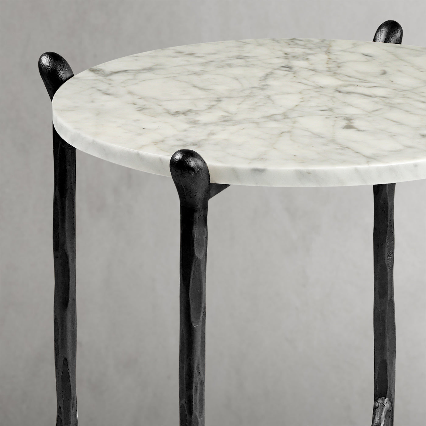 Thaddeus Metal Round Horn Marble Coffee Table & Side Table Hand-Forged Living Sofa Center Tea Table End Tables