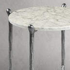 Thaddeus Metal Round Horn Marble Coffee Table & Side Table Hand-Forged Living Sofa Center Tea Table End Tables