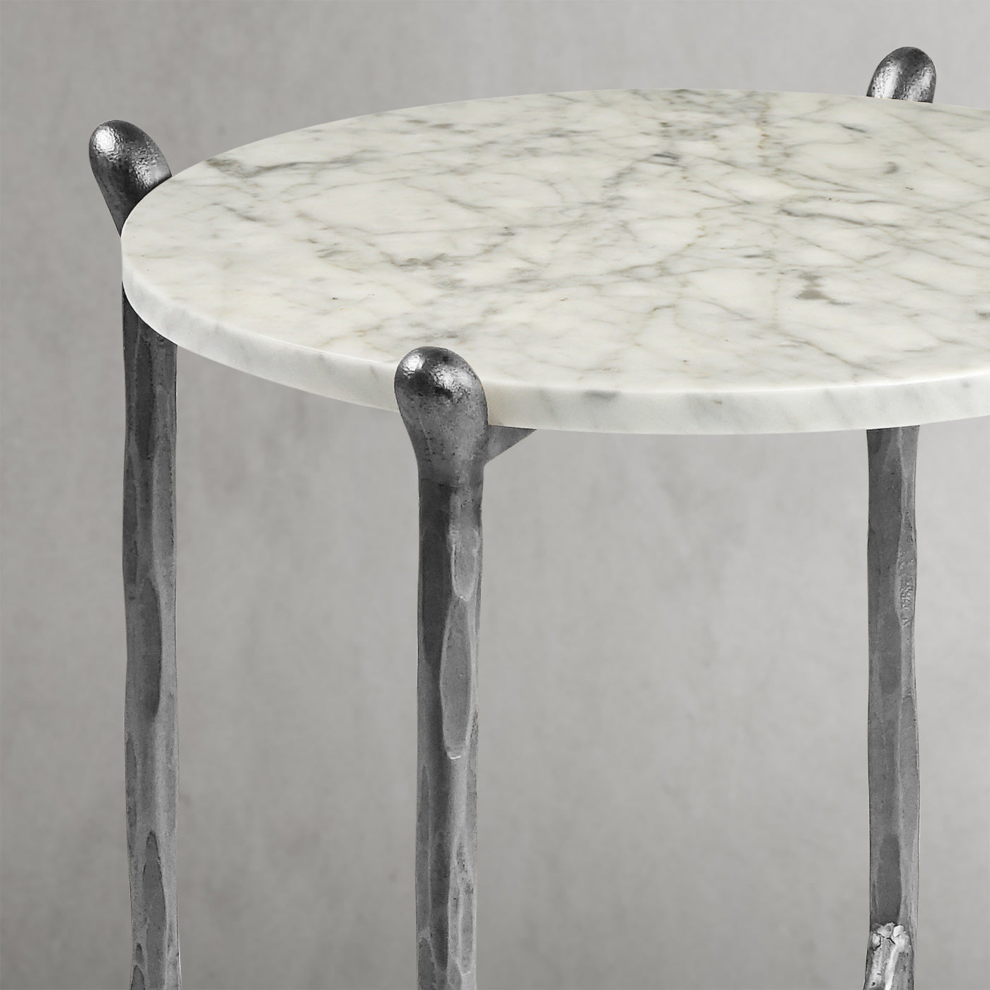 Thaddeus Metal Round Horn Marble Coffee Table & Side Table Hand-Forged Living Sofa Center Tea Table End Tables