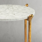 Thaddeus Metal Round Horn Marble Coffee Table & Side Table Hand-Forged Living Sofa Center Tea Table End Tables