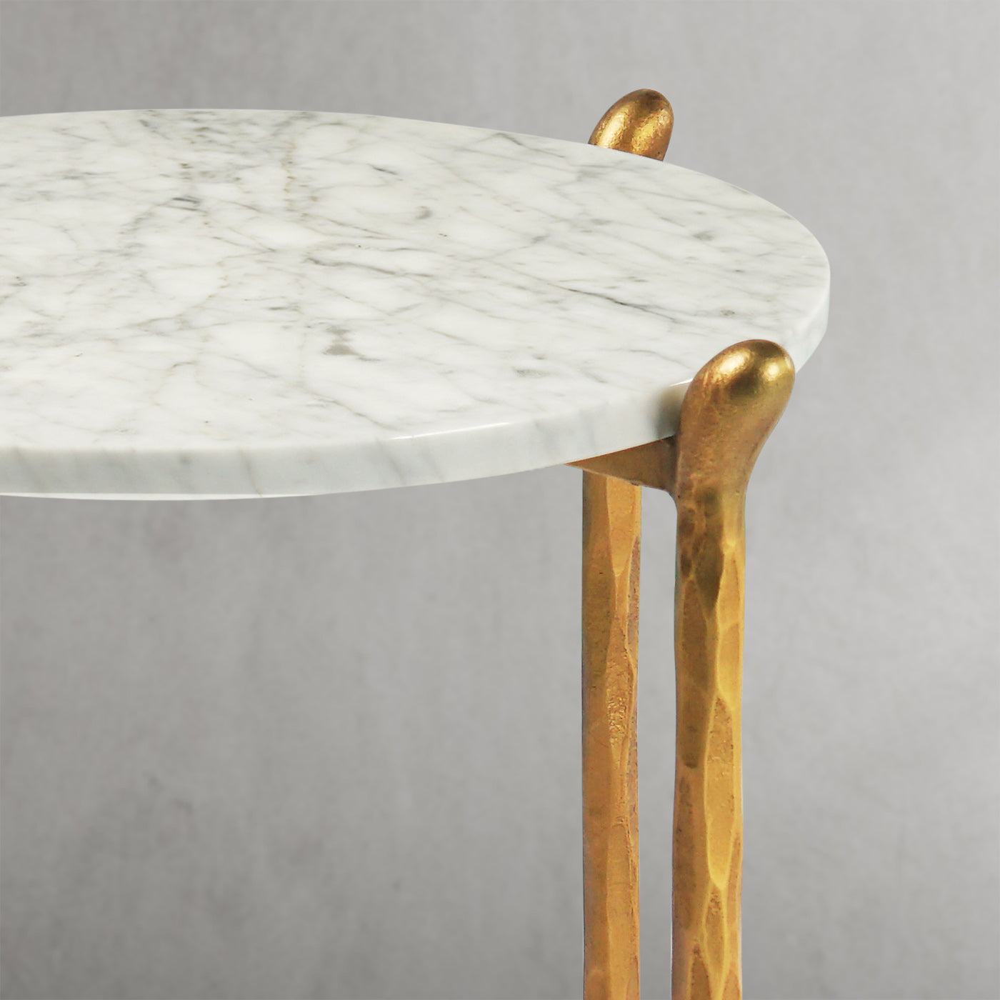 Thaddeus Metal Round Horn Marble Coffee Table & Side Table Hand-Forged Living Sofa Center Tea Table End Tables
