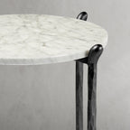 Thaddeus Metal Round Horn Marble Coffee Table & Side Table Hand-Forged Living Sofa Center Tea Table End Tables