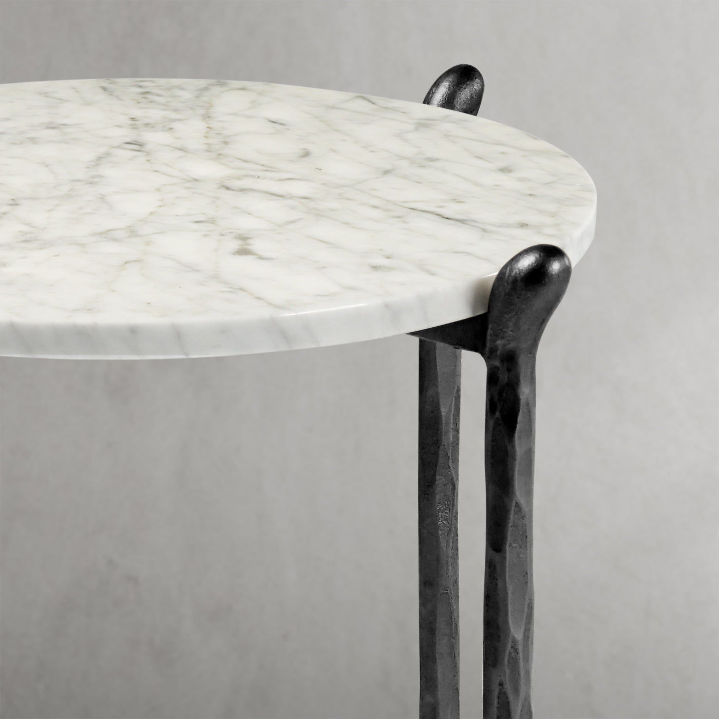 Thaddeus Metal Round Horn Marble Coffee Table & Side Table Hand-Forged Living Sofa Center Tea Table End Tables