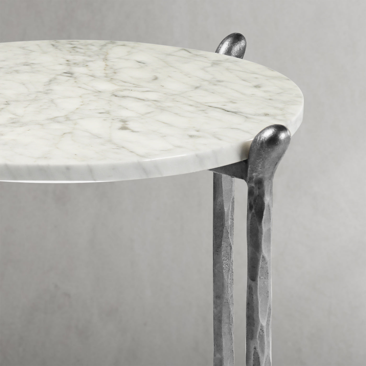 Thaddeus Metal Round Horn Marble Coffee Table & Side Table Hand-Forged Living Sofa Center Tea Table End Tables