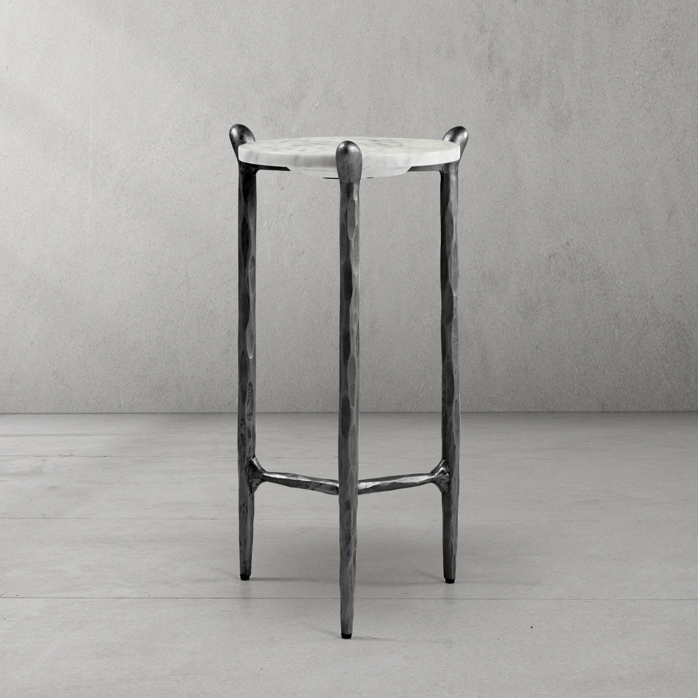 Thaddeus Metal Round Horn Marble Coffee Table & Side Table Hand-Forged Living Sofa Center Tea Table End Tables