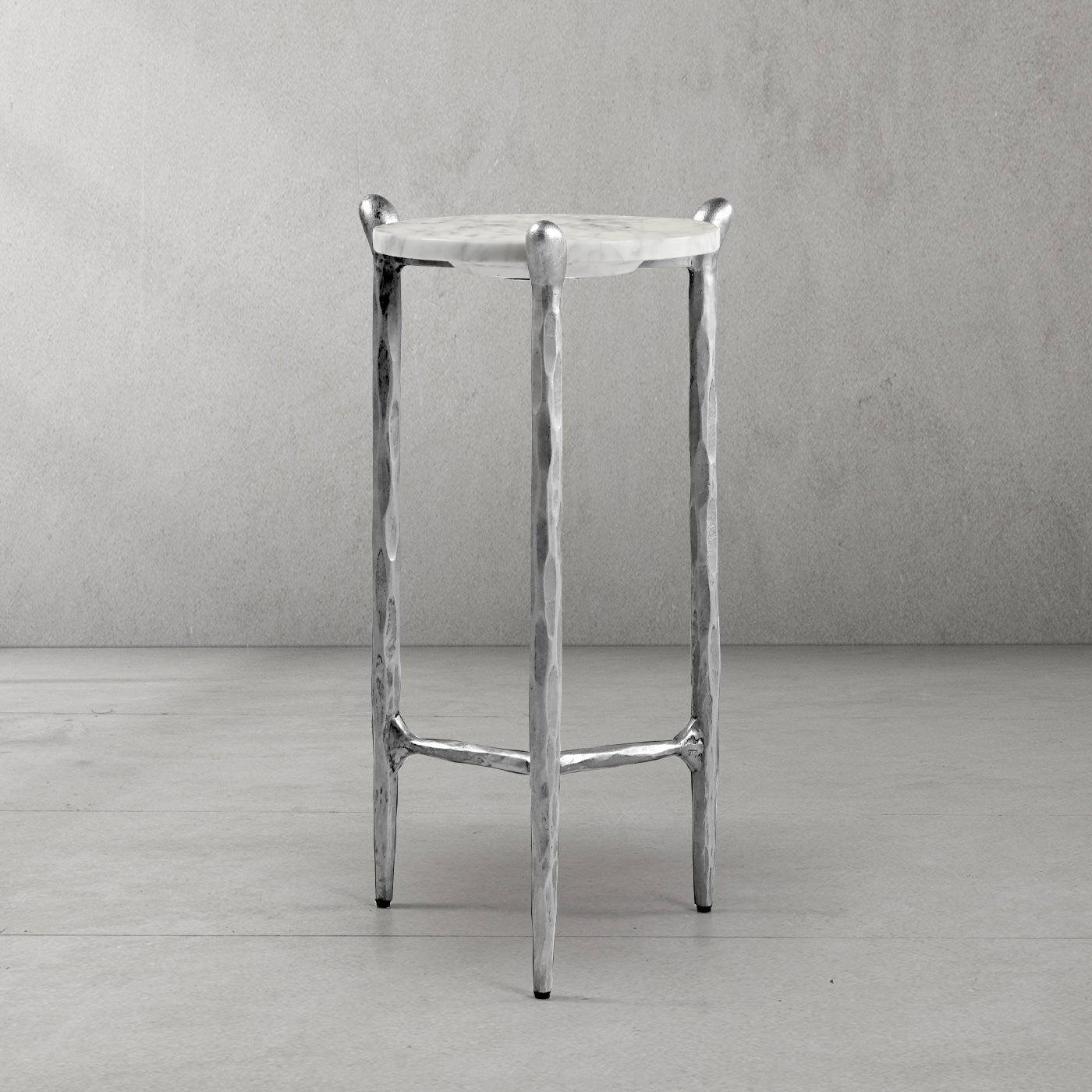 Thaddeus Metal Round Horn Marble Coffee Table & Side Table Hand-Forged Living Sofa Center Tea Table End Tables