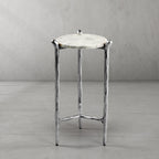 Thaddeus Metal Round Horn Marble Coffee Table & Side Table Hand-Forged Living Sofa Center Tea Table End Tables