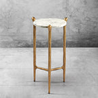 Thaddeus Metal Round Horn Marble Coffee Table & Side Table Hand-Forged Living Sofa Center Tea Table End Tables