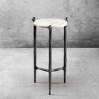 Thaddeus Metal Round Horn Marble Coffee Table & Side Table Hand-Forged Living Sofa Center Tea Table End Tables