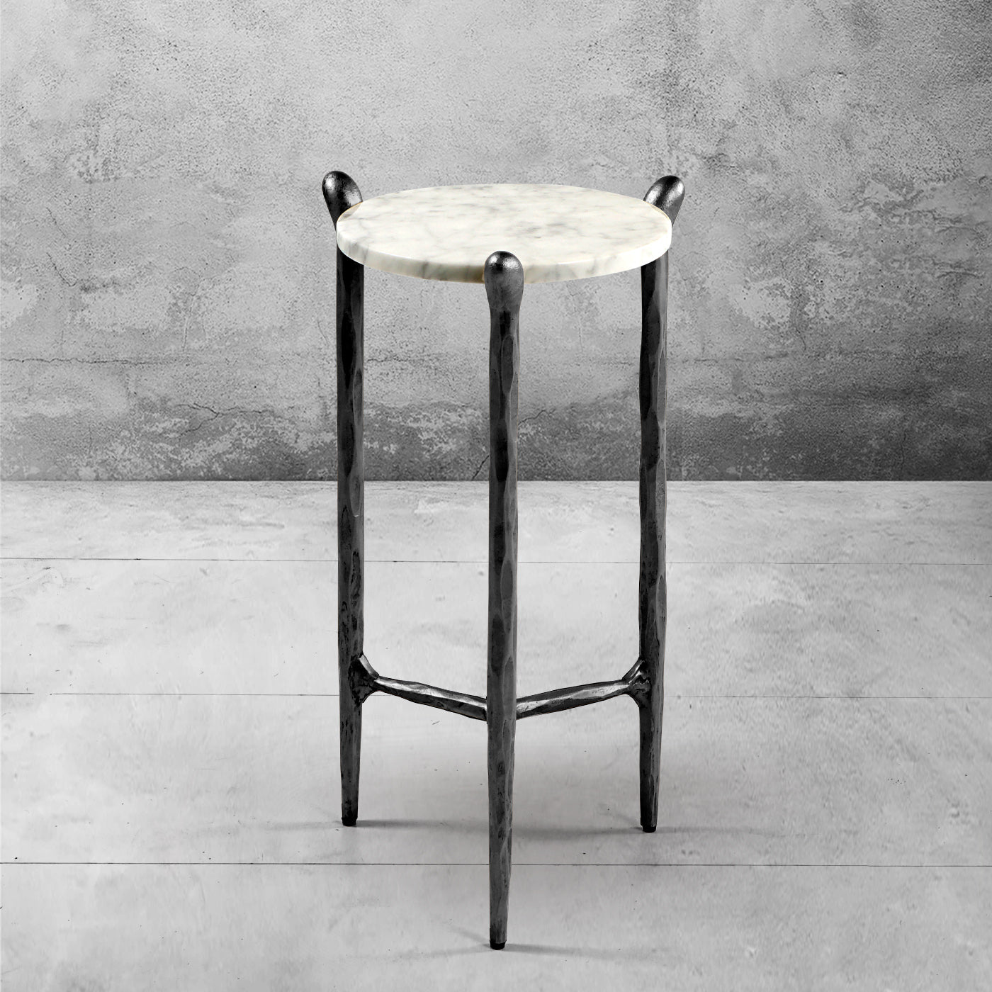 Thaddeus Metal Round Horn Marble Coffee Table & Side Table Hand-Forged Living Sofa Center Tea Table End Tables