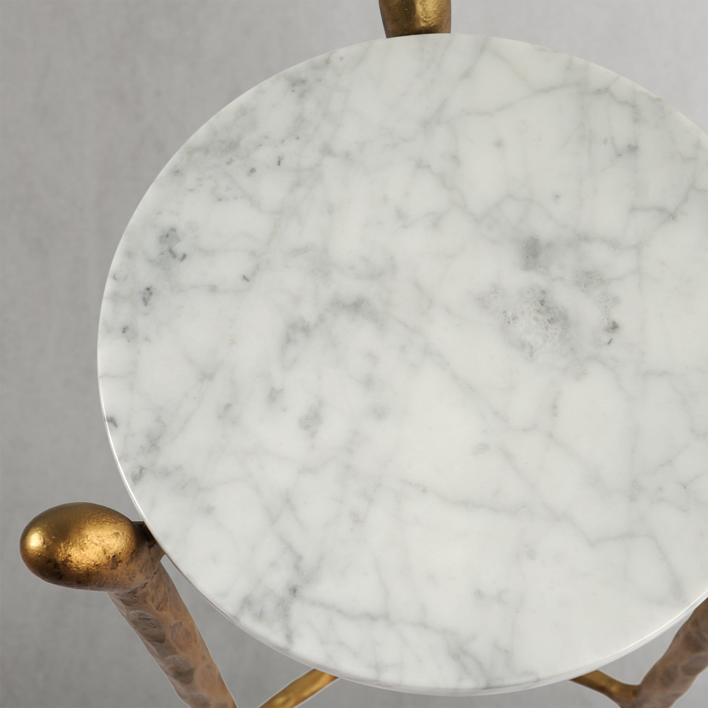 Thaddeus Metal Round Horn Marble Coffee Table & Side Table Hand-Forged Living Sofa Center Tea Table End Tables
