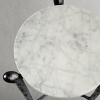 Thaddeus Metal Round Horn Marble Coffee Table & Side Table Hand-Forged Living Sofa Center Tea Table End Tables