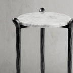 Thaddeus Metal Round Horn Marble Coffee Table & Side Table Hand-Forged Living Sofa Center Tea Table End Tables