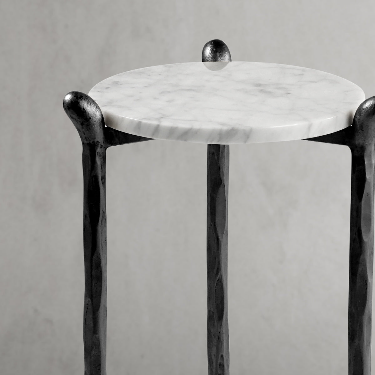 Thaddeus Metal Round Horn Marble Coffee Table & Side Table Hand-Forged Living Sofa Center Tea Table End Tables