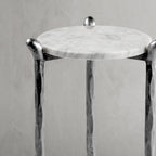 Thaddeus Metal Round Horn Marble Coffee Table & Side Table Hand-Forged Living Sofa Center Tea Table End Tables