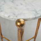 Thaddeus Metal Round Horn Marble Coffee Table & Side Table Hand-Forged Living Sofa Center Tea Table End Tables