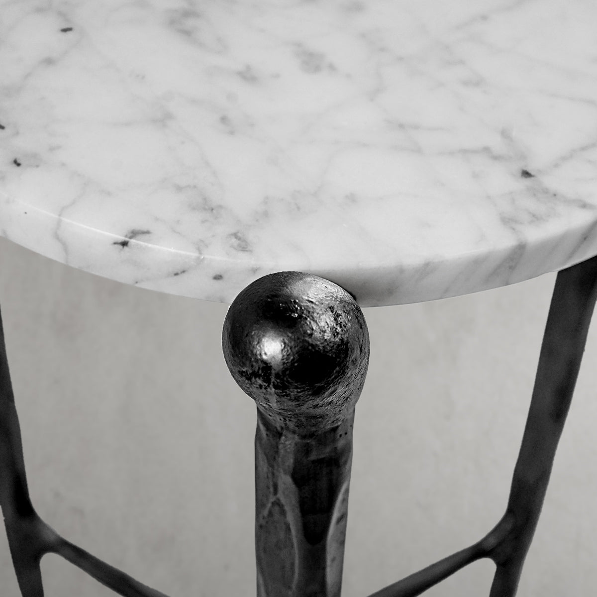Thaddeus Metal Round Horn Marble Coffee Table & Side Table Hand-Forged Living Sofa Center Tea Table End Tables