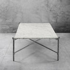 Thaddeus Metal Square Horn Marble Coffee Table Hand-Forged Living Sofa Center Tea Table