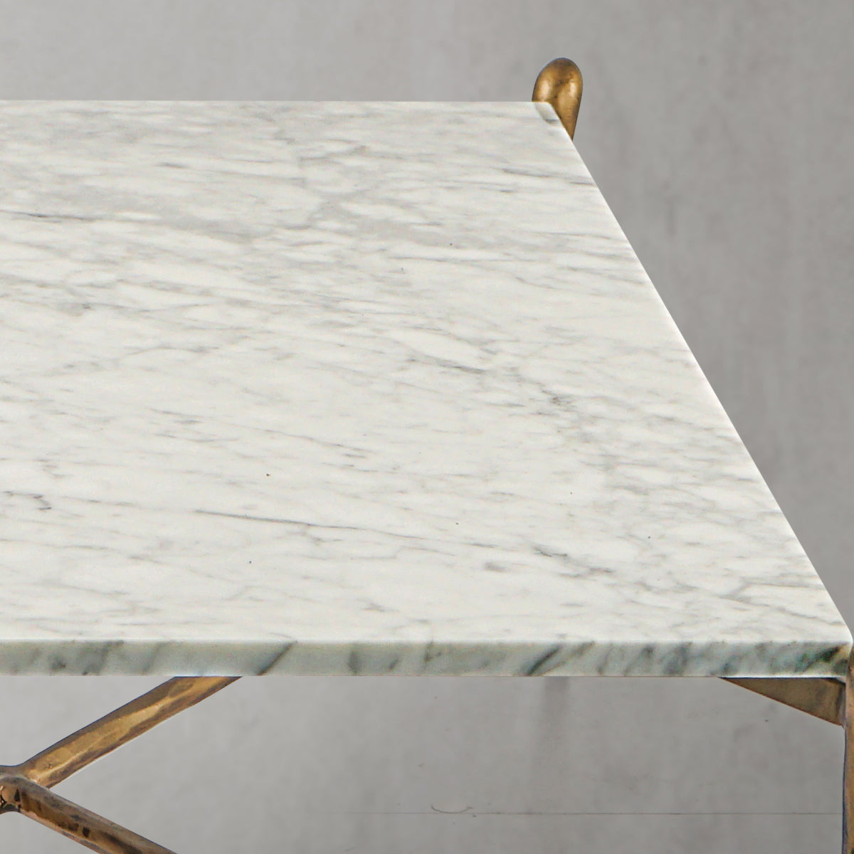 Thaddeus Metal Square Horn Marble Coffee Table Hand-Forged Living Sofa Center Tea Table