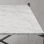 Thaddeus Metal Square Horn Marble Coffee Table Hand-Forged Living Sofa Center Tea Table