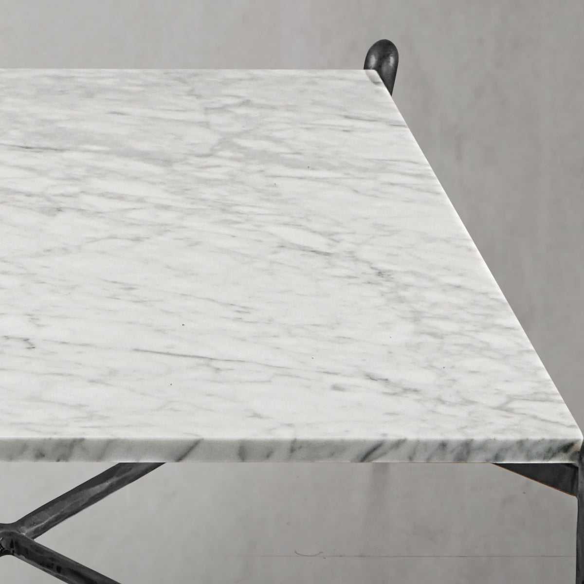 Thaddeus Metal Square Horn Marble Coffee Table Hand-Forged Living Sofa Center Tea Table
