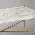Thaddeus Metal Square Horn Marble Coffee Table Hand-Forged Living Sofa Center Tea Table