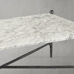 Thaddeus Metal Square Horn Marble Coffee Table Hand-Forged Living Sofa Center Tea Table