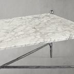 Thaddeus Metal Square Horn Marble Coffee Table Hand-Forged Living Sofa Center Tea Table
