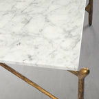 Thaddeus Metal Square Horn Marble Coffee Table Hand-Forged Living Sofa Center Tea Table