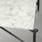 Thaddeus Metal Square Horn Marble Coffee Table Hand-Forged Living Sofa Center Tea Table