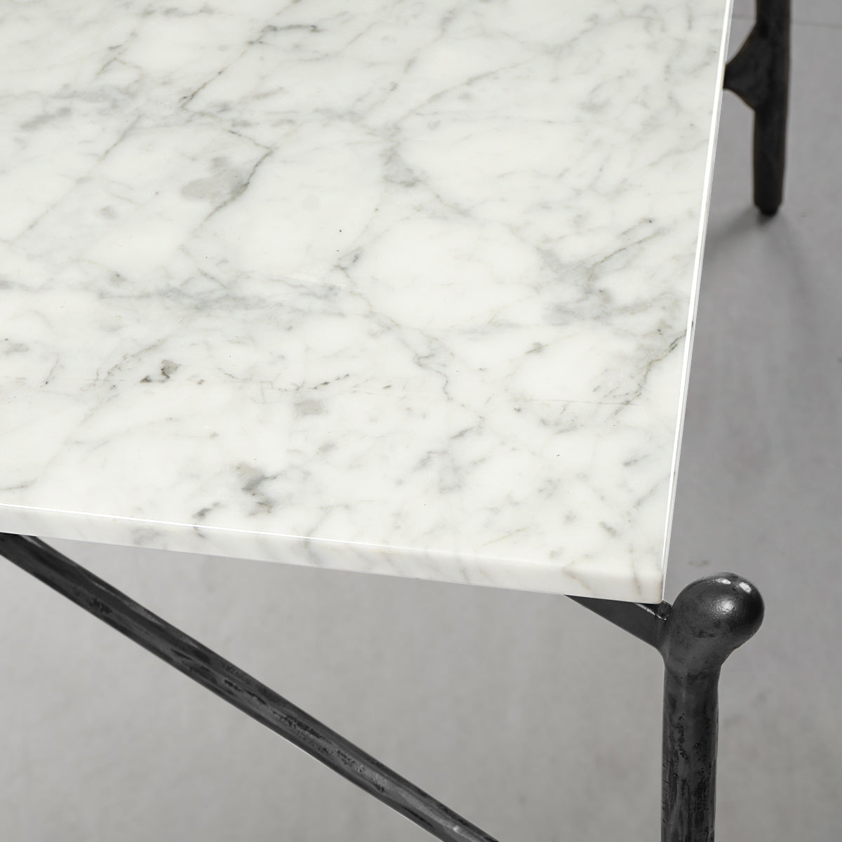 Thaddeus Metal Square Horn Marble Coffee Table Hand-Forged Living Sofa Center Tea Table
